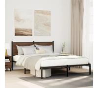 BOWEKAM Beds & Accessori-Letti & Telaio letto - Struttura letto in metallo senza materasso rovere marrone 137 x 190 cm