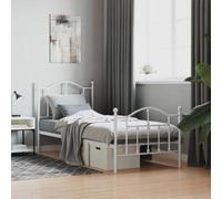 BOWEKAM Beds & Accessories - Letti e strutture letto - Struttura letto in metallo senza materasso con pediera, bianco, 90 x 190 cm