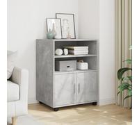 BOWEKAM Casa e giardino - Armadio con ruote in cemento grigio 60 x 48 x 81 cm scelta ingegneristica di mobili in legno
