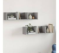 BOWEKAM Casa & Giardino - Armadi da parete 2 pz grigio Sonoma 75x18x16,5 cm in legno ingegnerizzato a scelta