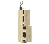 BOWEKAM Casa & Giardino - Armadietto da farmacia, in rovere Sonoma, 30 x 41 x 144,5 cm, in legno ingegnerizzato