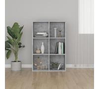 BOWEKAM Casa & Giardino - Armadietto per libri, credenza grigio cemento, 66 x 30 x 98 cm, in legno ingegnerizzato a scelta