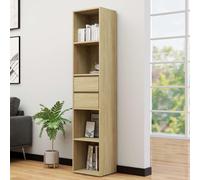 BOWEKAM Casa & Giardino - Armadietto per libri in rovere Sonoma, 36 x 30 x 171 cm, in legno ingegnerizzato