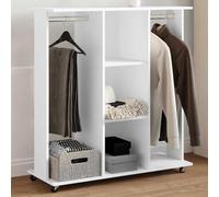 BOWEKAM Casa & Giardino - Armadio con Ruote Bianco 102x38x110 cm Legno Ingegnerizzato - Scelta