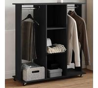BOWEKAM Casa & Giardino - Armadio con Ruote Nero 102x38x110 cm Legno Ingegnerizzato - Scelta