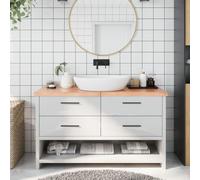BOWEKAM Casa & Giardino-Bagno Piano di lavoro Marrone Chiaro 140x60x(2-4) cm Legno Massello Trattato - Scelta
