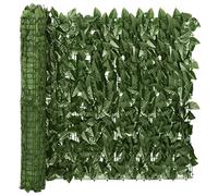 BOWEKAM Casa & Giardino - Paravento da balcone con foglie verde scuro, 400 x 75 cm