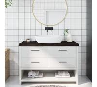 BOWEKAM Casa & Giardino-Piano di lavoro Bagno Marrone Scuro 120x60x(2-6) cm Legno Massello Trattato-Scelta