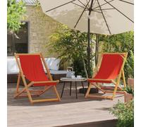 BOWEKAM Casa & Giardino - Pieghevole Sedie Spiaggia 2 pz Tessuto Rosso-Scelta