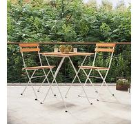 BOWEKAM Casa & Giardino - Sedia da bistrot pieghevole 2 pezzi in legno massello di acacia e acciaio-scelta