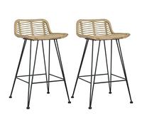 BOWEKAM Casa & Giardino-Sedie Bar 2 pz Rattan Naturale - Scelta
