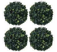 BOWEKAM Casa & Giardino - Sfere di bosso artificiali, 4 pezzi, 12 cm