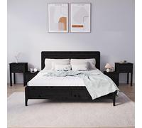 BOWEKAM Comodino 2 pezzi nero 79,5 x 38 x 65,5 cm in legno massello di pino, mobili, tavoli, comodini