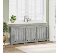 BOWEKAM Copertura per termosifone grigio cemento 205x21,5x83,5 cm legno ingegnerizzato