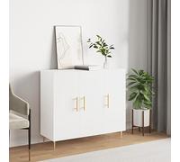 BOWEKAM Credenza Bianco 90x34x80 cm Ingegnerizzato Legno Mobili,Armadietti & Stoccaggio,Buffet & Credenze