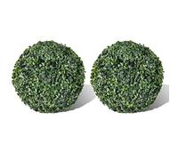 BOWEKAM Decor-Artificial Flora - Palla di bosso artificiale, 27 cm, 2 pezzi