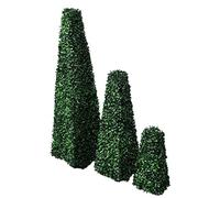 BOWEKAM Decor-Artificial Flora - Set di 3 piramidi artificiali in bosso
