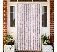 BOWEKAM Decor-tendaggi per finestre, in ciniglia, 90 x 220 cm, colore: grigio argento e rosa