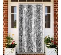 BOWEKAM Decor-tendaggi per finestre, in ciniglia, 90 x 220 cm, colore: grigio e nero e bianco