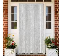 BOWEKAM Decor-tendaggi per finestre - Tenda a mosca in ciniglia, 118 x 220 cm, colore: Grigio