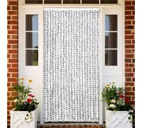BOWEKAM Decor-tendaggi per finestre, zanzariere, tenda per insetti in ciniglia, grigio chiaro e scuro, 90 x 220 cm