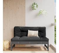 BOWEKAM Divano centrale da giardino grigio 120 x 80 cm in legno massello di pino