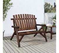BOWEKAM Divano componibile per esterni, panca da giardino a 2 posti, 119 x 85 x 98 cm, in legno massello di abete