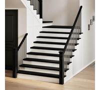 BOWEKAM Forniture per la casa-gradini-gradini per scale 8 pz marrone scuro 110x30x2 cm legno massello rovere