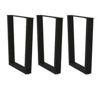 BOWEKAM Gambe per tavolo da pranzo, 3 pezzi, colore nero, 70 x 72-73,3 cm, in acciaio
