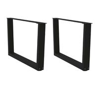 BOWEKAM Gambe per tavolo da pranzo, a forma di V, 2 pezzi, in acciaio, 70 x 42-43,3 cm, colore: nero