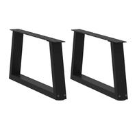 BOWEKAM Gambe per tavolo da pranzo, a forma di V, 2 pezzi, nero, 60 x 30-31,3 cm, in acciaio