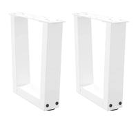 BOWEKAM Gambe per tavolo da pranzo, a forma di V, in acciaio, 30 x 30 x 31,3 cm, colore bianco, 2 pezzi