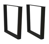 BOWEKAM Gambe per tavolo, gambe per tavolo da pranzo, forma a V, 2 pezzi, nero, 80 x (72-73,3 cm), in acciaio