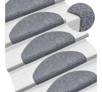 BOWEKAM Home & Garden - 15 tappetini autoadesivi per scale, 65 x 21 x 4 cm, colore: grigio chiaro
