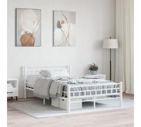 BOWEKAM Home & Garden 285298 - Struttura letto in metallo bianco, 140 x 200 cm