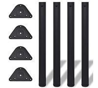 BOWEKAM Home & Garden - 4 gambe regolabili in altezza, 710 mm, colore: Nero