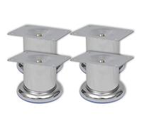 BOWEKAM Home & Garden - 4 gambe rotonde per divano, cromate, 60 mm, scelta