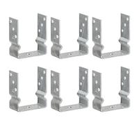 BOWEKAM Home & Garden - Ancoraggi per recinzioni, 6 pezzi, in acciaio zincato, 12 x 6 x 15 cm, colore: Argento