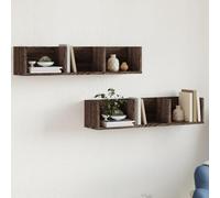 BOWEKAM Home & Garden-Armadietti da parete 2 pz rovere marrone 75x18x16,5 cm legno ingegnerizzato - Scelta