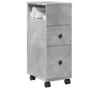 BOWEKAM Home & Garden-Armadietto da bagno stretto con ruote in legno ingegnerizzato grigio cemento - Scelta