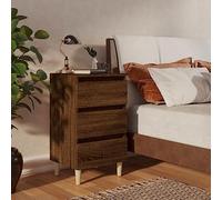 BOWEKAM Home & Garden-Armadietto letto con gambe in legno massello rovere marrone 40x35x69 cm - Scelta