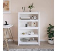 BOWEKAM Home & Garden-Armadietto Libro Bianco 80x35x126 cm Legno Massello Pino-Mobili Scelta