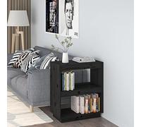 BOWEKAM Home & Garden-Armadietto Libro Nero 60x35x71 cm Legno Massello Pino-Mobili Scelta