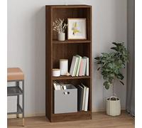 BOWEKAM Home & Garden - Armadietto per libri a 3 ripiani, in legno di quercia marrone, 40 x 24 x 109 cm, a scelta