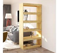 BOWEKAM Home & Garden - Armadietto per libri, divisorio, 80 x 35 x 167 cm, in legno di pino massiccio, a scelta