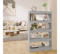 BOWEKAM Home & Garden-Armadietto per libri / divisorio grigio Sonoma 80x30x135 cm in legno ingegnerizzato a scelta