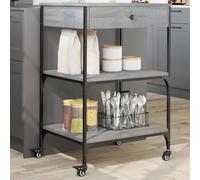 BOWEKAM Home & Garden-Carrello Cucina Grigio Sonoma 60x48x89,5 cm Legno Ingegnerizzato - Scelta