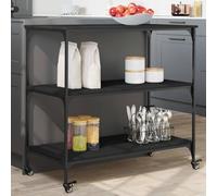 BOWEKAM Home & Garden-Carrello Cucina Nero 102x50x95 cm Legno Ingegnerizzato - Scelta