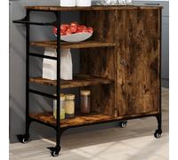 BOWEKAM Home & Garden-Carrello Cucina Rovere Affumicato 87.5x38.5x84.5 cm Legno Ingegnerizzato - Scelta