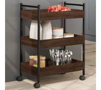 BOWEKAM Home & Garden-Carrello Cucina Rovere Marrone 50x30x70 cm Legno Ingegnerizzato - Scelta